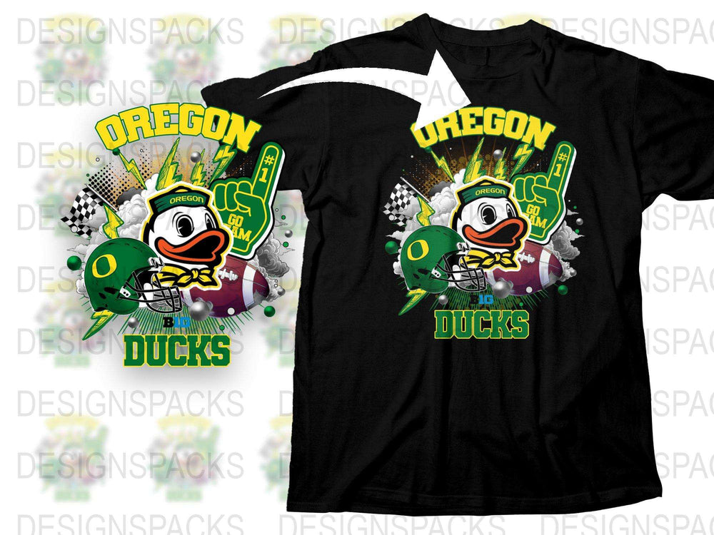 Oregon Ducks T-Shirt, Fun Cartoon Duck Mascot Graphic Tee, Sports Fan Apparel, College Team Support Shirt