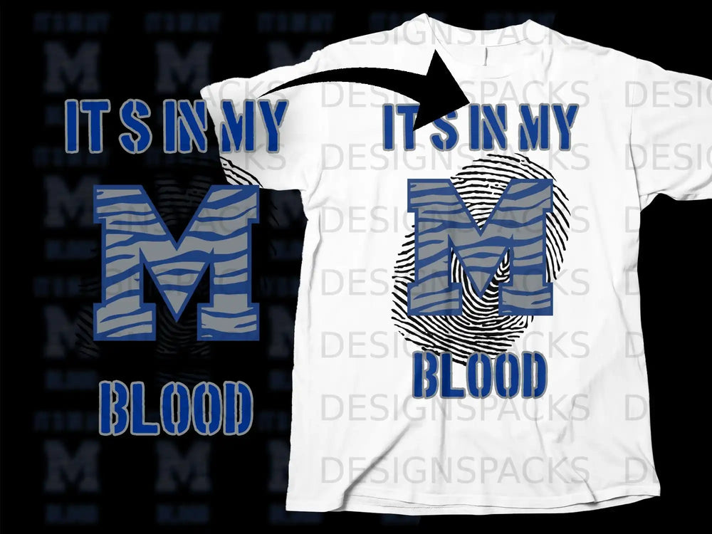 It's In My Blood Tee With Zebra Pattern M Duplication