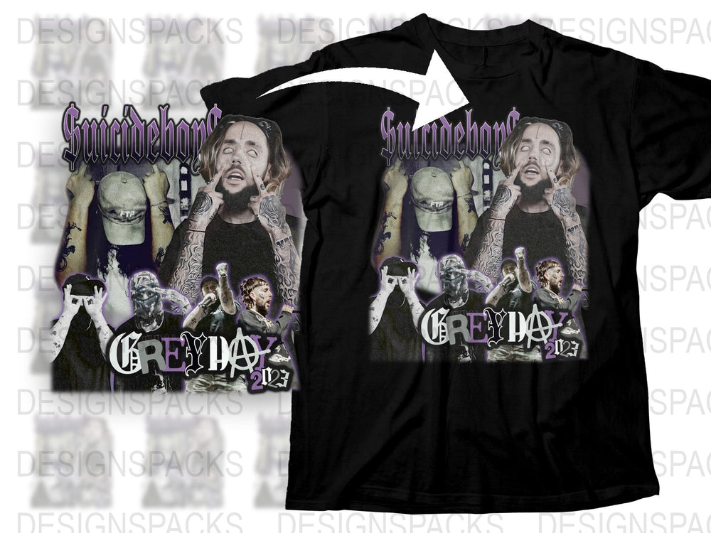 Suicideboys Greyday Tour 2023 Graphic Tee, Black Band Shirt, Hip Hop Concert Merchandise, Music Fan Apparel