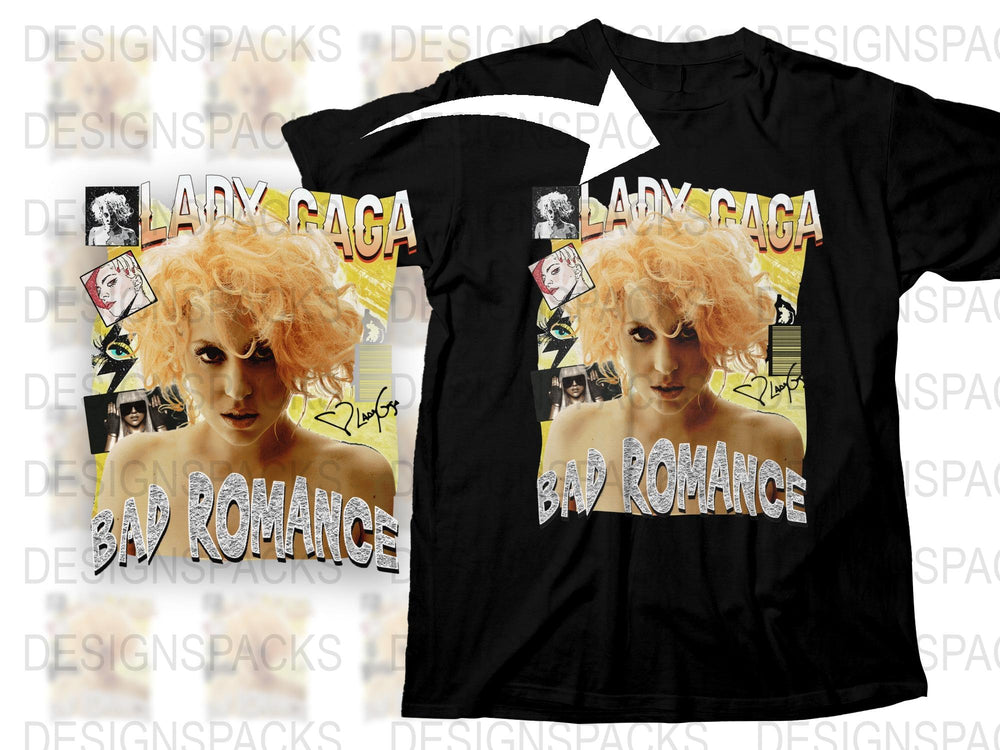 Lady Gaga Bad Romance Inspired Graphic T-Shirt, Pop Music Fan Merch, Vintage Style Tee, Unique Gift for Music Lovers