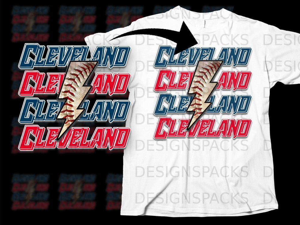 Cleveland Baseball Lightning Bolt Graphic Shirt