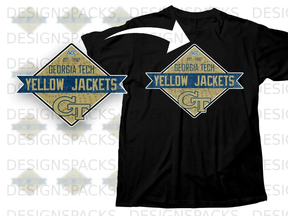 Georgia Tech Yellow Jackets GT Graphic Tee Shirt
