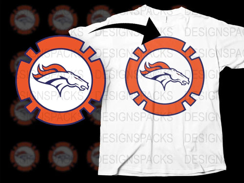 Orange and Blue Horse Logo Graphic T-Shirt, Unisex Sports Team Fan Apparel, Casual Summer Tee