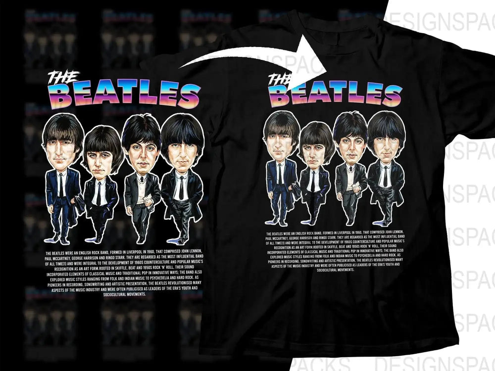 Beatles Caricature Cartoon Band Png Digital Download