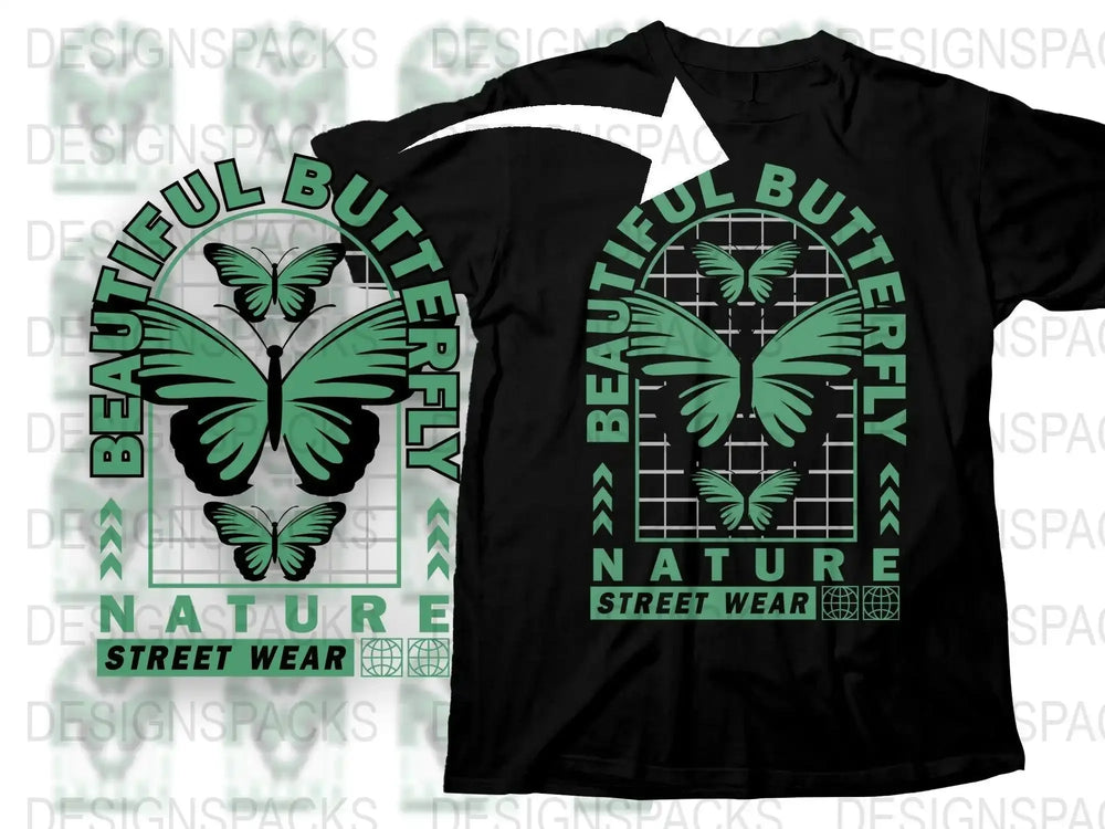 Beautiful Butterfly Nature Street Wear Png Digital Download