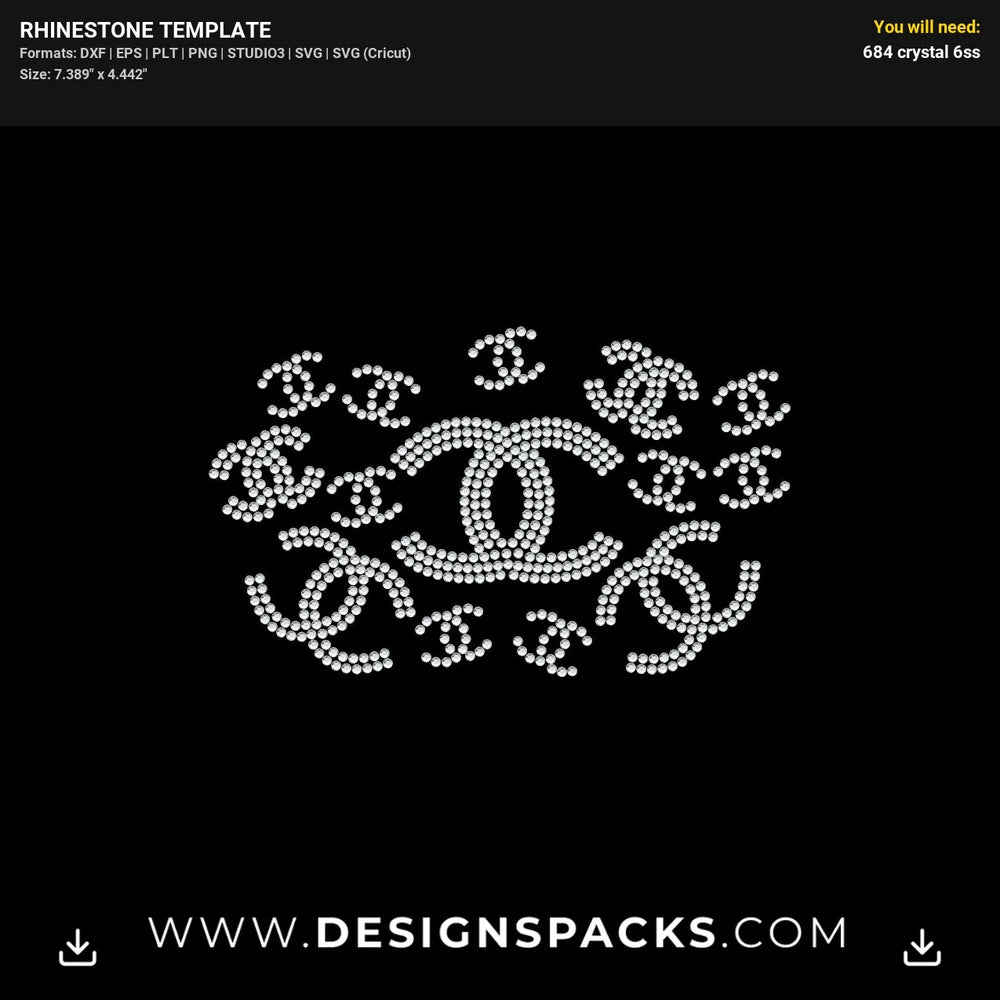 Beauty Face Mask Pattern Seven Rhinestone Digital Template