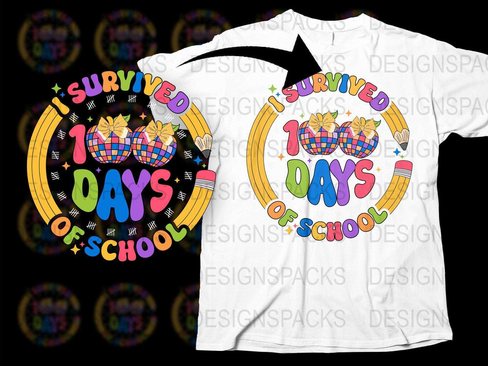 I Survived 100 Days of School T-Shirt, Colorful Teacher Gift, Fun Student Celebration Tee, Unique School Milestone Shirt