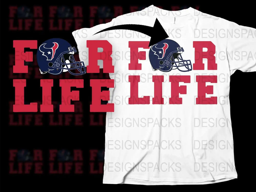Houston Texans Fan Life T-Shirt, Football Team Helmet Graphic Tee, Sports Fan Apparel, Gift for Football Lovers