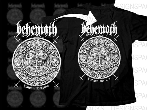 Behemoth Polonia Heretica Music Band Graphic Design Black Png Halftone Digital Download