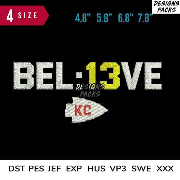 BEL-13VE KC arrow embroidery design in 4 sizes, compatible with DST PES JEF formats