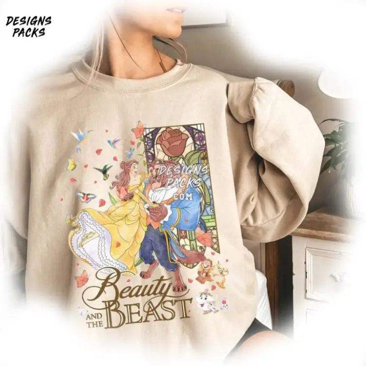 Belle Princess Magic Kingdom Cartoon Beauty And The Beast Vintage Png Design