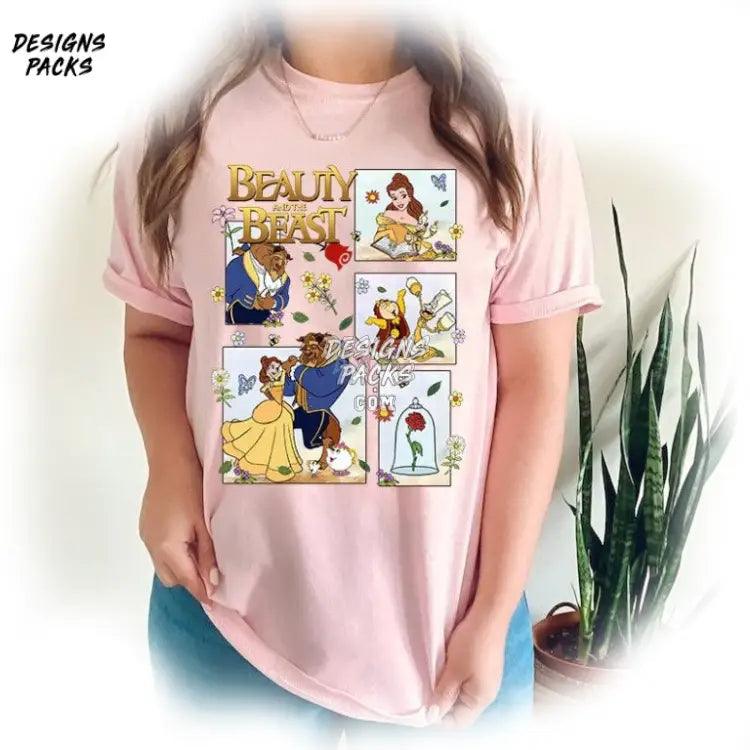 Belle Princess Sublimation Floral Epcot Cartoon Beauty And The Beast Png Design