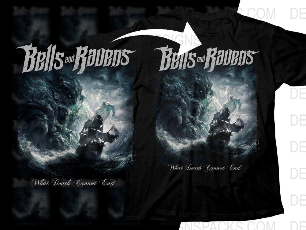 Bells and Ravens What Death Cannot End Png Halftone Digital Download