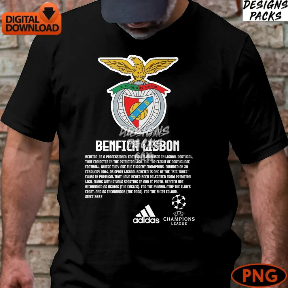 Benfica Lisbon Soccer Football Team Emblem Instant Download Digital Png Primeira Liga E Pluribus