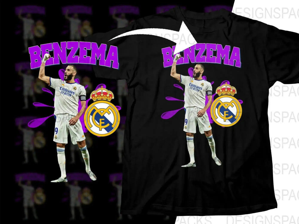 Benzema Real Madrid Inspired Graphic Soccer Png Digital Download