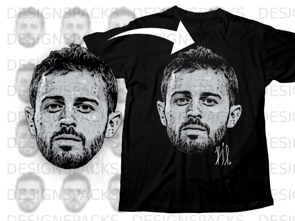 Face Graphic Design T-Shirt with Signature Print