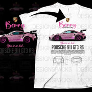 Porsche 911 GT3 RS Graphic T-Shirt, Pink Car Print, Automotive Enthusiast Gift, Unisex Tee