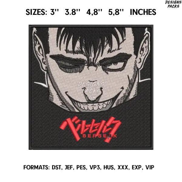 Berserk Guts Embroidery Design File/ Berserk Anime Embroidery Design/ Guts/ Design Pes Dst