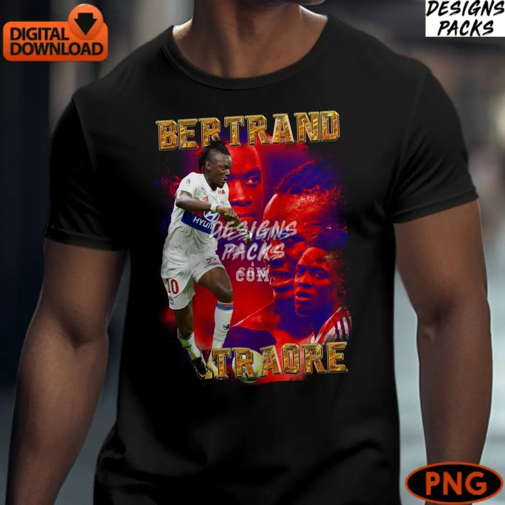 Bertrand Traore Soccer Lyon Player Digital Art Instant Download Png Sports