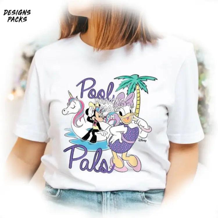 Best Friends Minnie And Daisy Besties Trip Cartoon Pool Pals Png Design