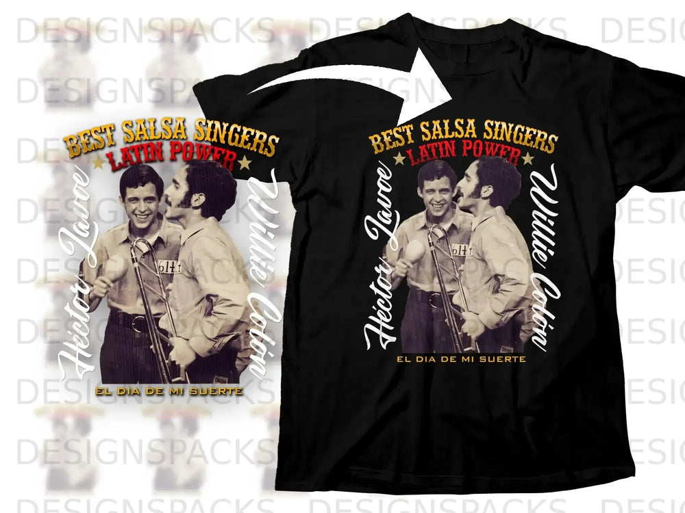 T-shirt with Hector Lavoe and Willie Colon, "Best Salsa Singers Latin Power."