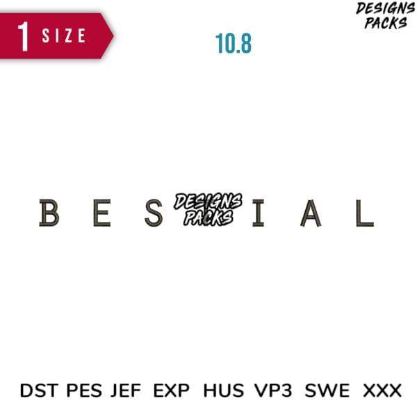 BESIAL embroidery design in DST PES JEF formats, size 10.8, print-ready for instant download