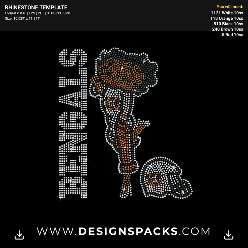 Betty Boop Bengals Rhinestone Digital Template