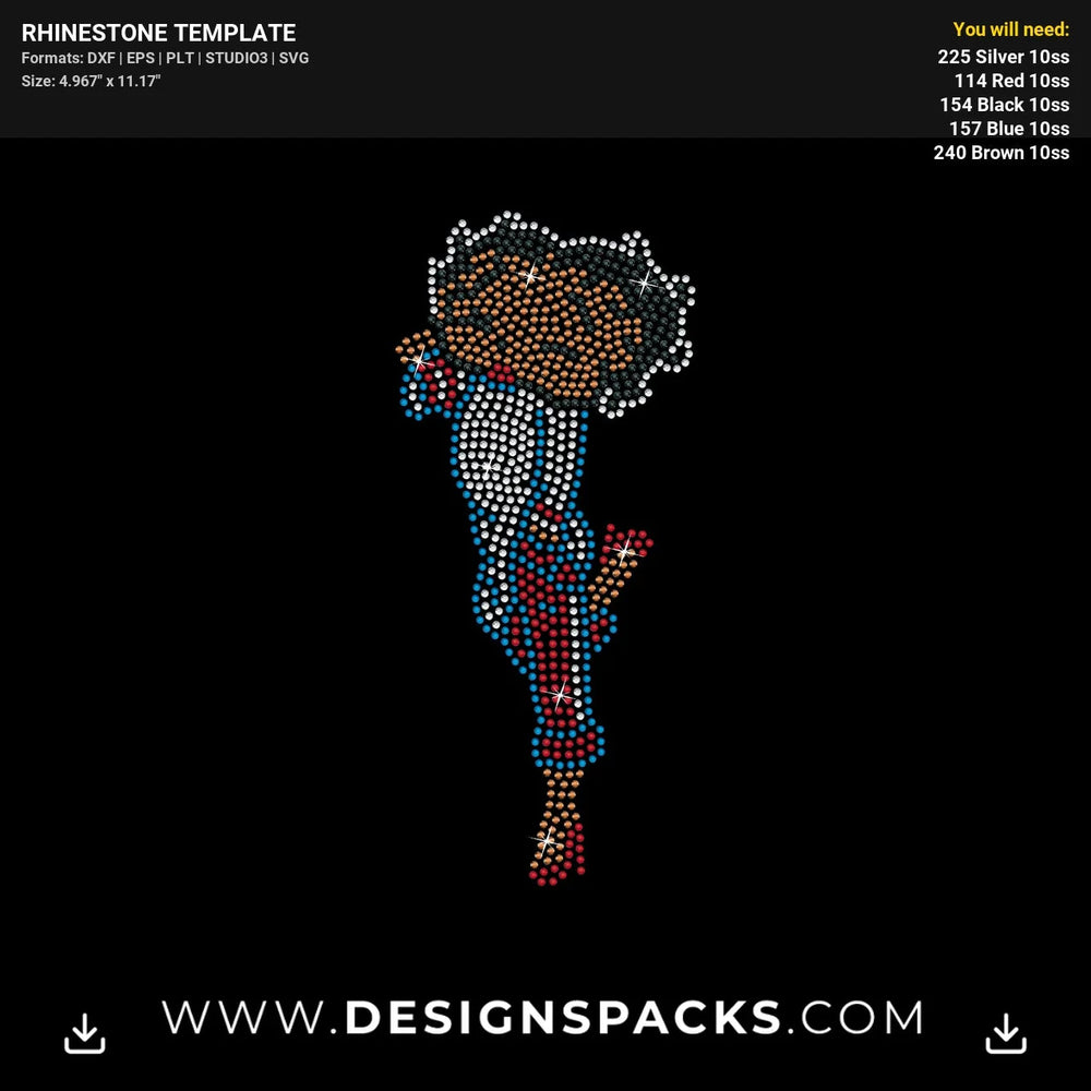 Betty Boop Body Rhinestone Digital Template