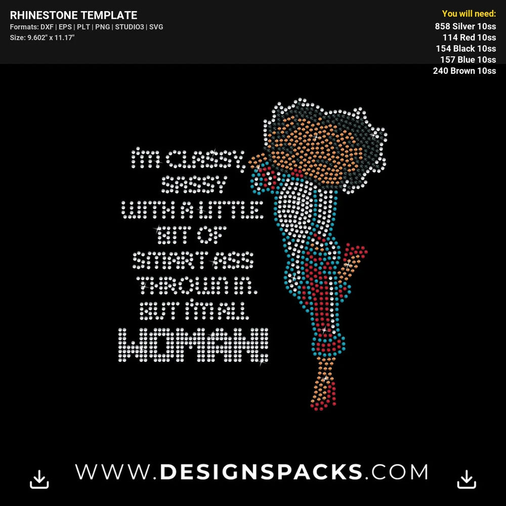 Betty Boop Classy Sassy Rhinestone Digital Template