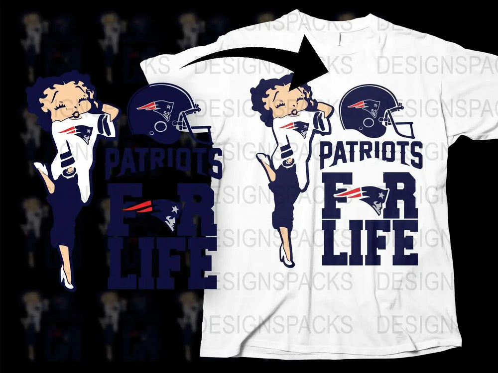 New England Patriots Fan Life T-Shirt, Cartoon Character, Football Team Apparel, Sports Tee
