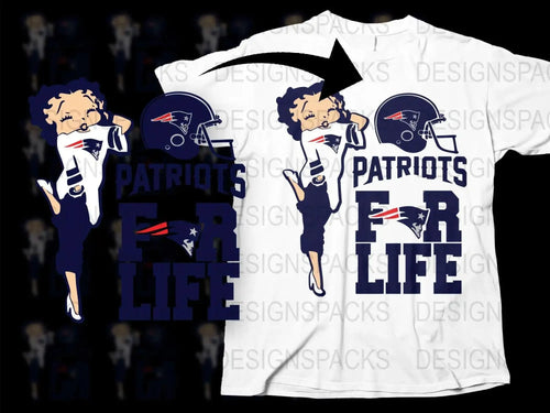 New England Patriots Fan Life T-Shirt, Cartoon Character, Football Team Apparel, Sports Tee