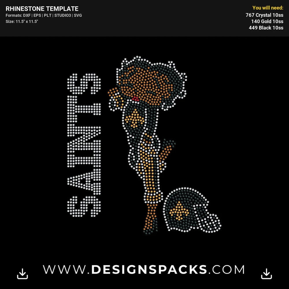 Betty Boop Saints Rhinestone Digital Template