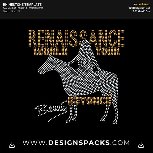 Beyonce Renaissance Tour Rhinestone Digital Template
