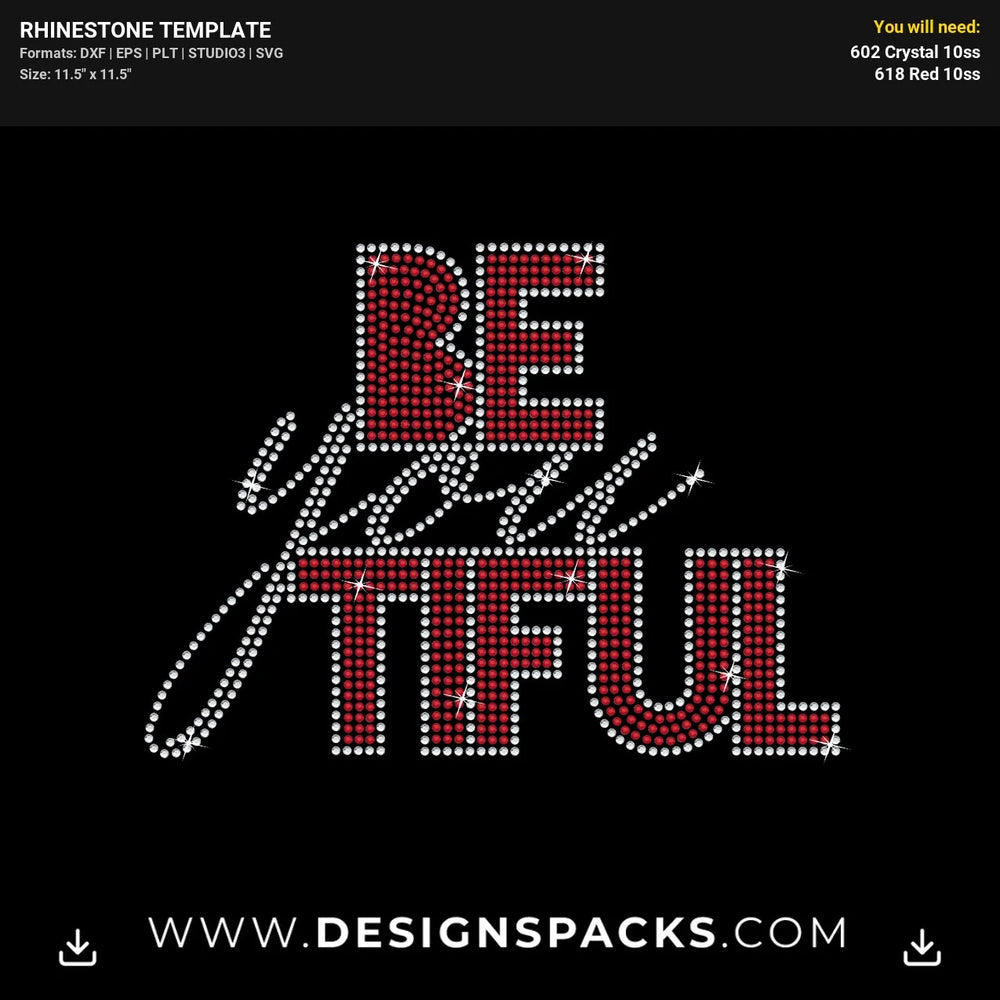 Beyoutiful 2 Colors Rhinestone Digital Template
