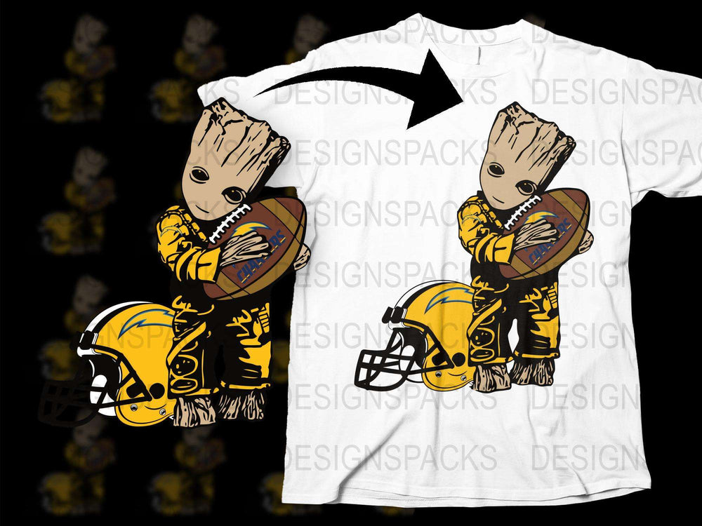 Groot Football Player Graphic T-Shirt, Cool Superhero Sports Tee, Yellow Helmet Design, Fan Gift Idea