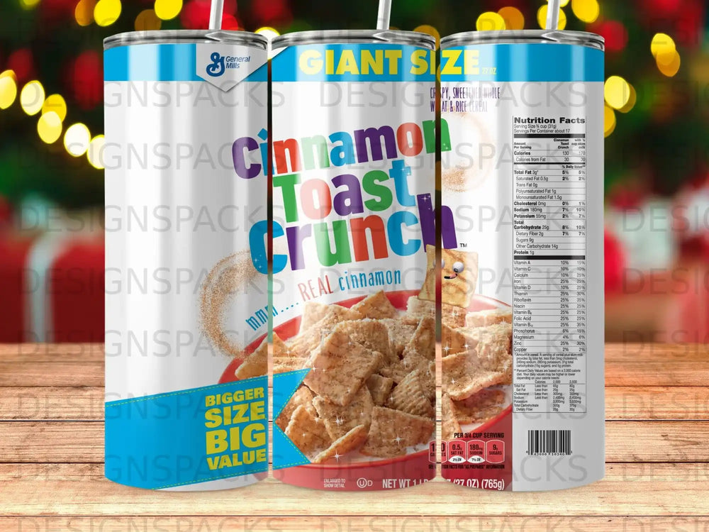 General Mills Cinnamon Toast Crunch cereal box, giant size, 13.7 oz