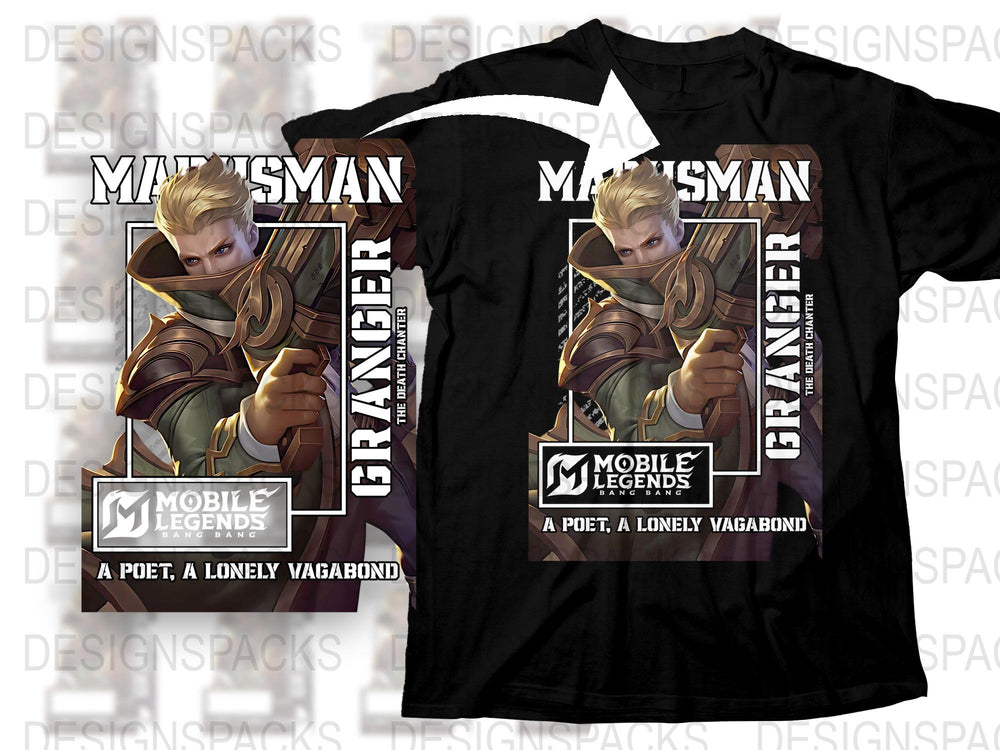 Mobile Legends Granger T-Shirt, Gaming Merch, Epic Hero Graphic Tee, Men's Fashion, Cool Gamer Apparel, Gift Idea