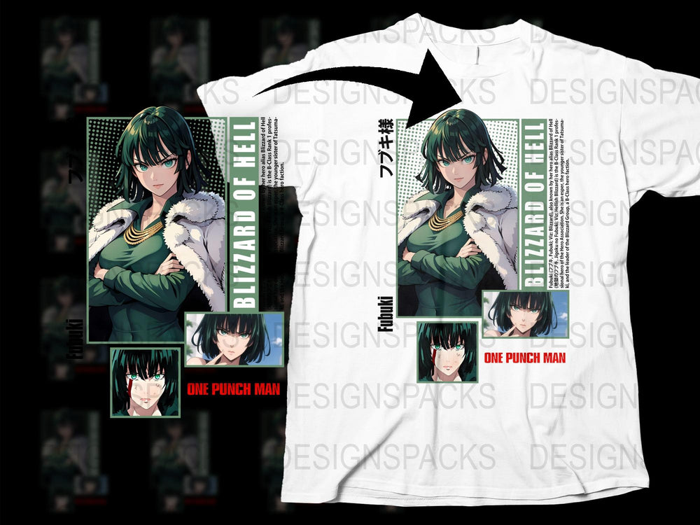 One Punch Man T-Shirt, Blizzard of Hell Fubuki Anime Graphic Tee, Unisex Manga Shirt