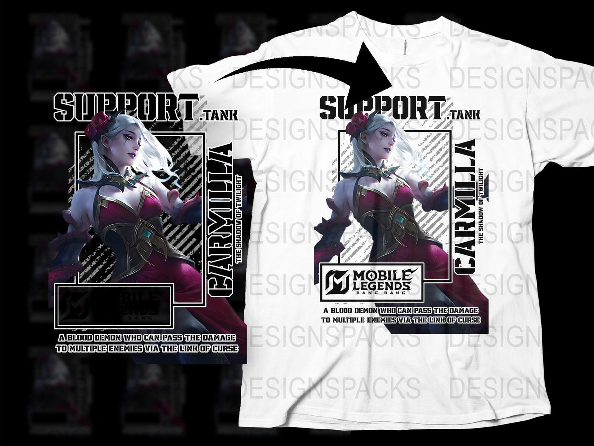 Mobile Legends Carmilla Support Tank T-Shirt, Gaming Graphic Tee, Digital Print, Fan Merch, Unisex Clothing