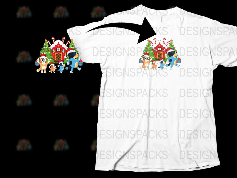 Kids Christmas T-Shirt, Cute Gingerbread House and Characters, Holiday Graphic Tee, Unisex Children's Clothing