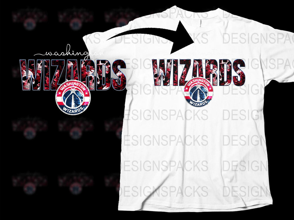 Washington Wizards T-Shirt NBA Basketball Team Logo Graphic Tee Casual Sportswear White Cotton Shirt