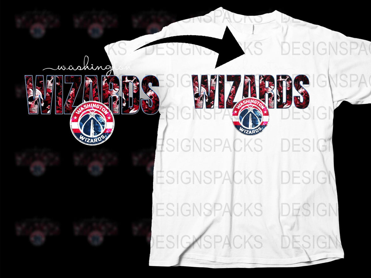 Washington Wizards T-Shirt NBA Basketball Team Logo Graphic Tee Casual Sportswear White Cotton Shirt