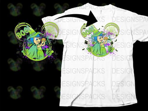 Kids Halloween Witch T-Shirt, Cute Cartoon Witch Graphic Tee, Spooky Fun Holiday Apparel for Children