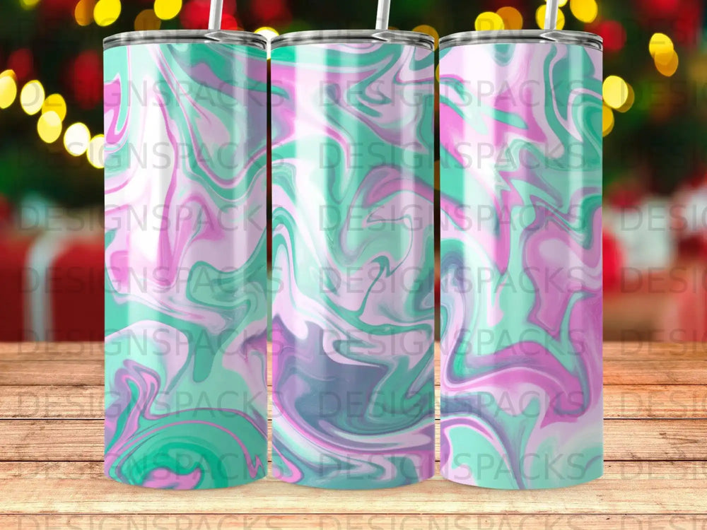 Eye-catching Pink Purple Teal Marbled Swirl Design Tumbler product type