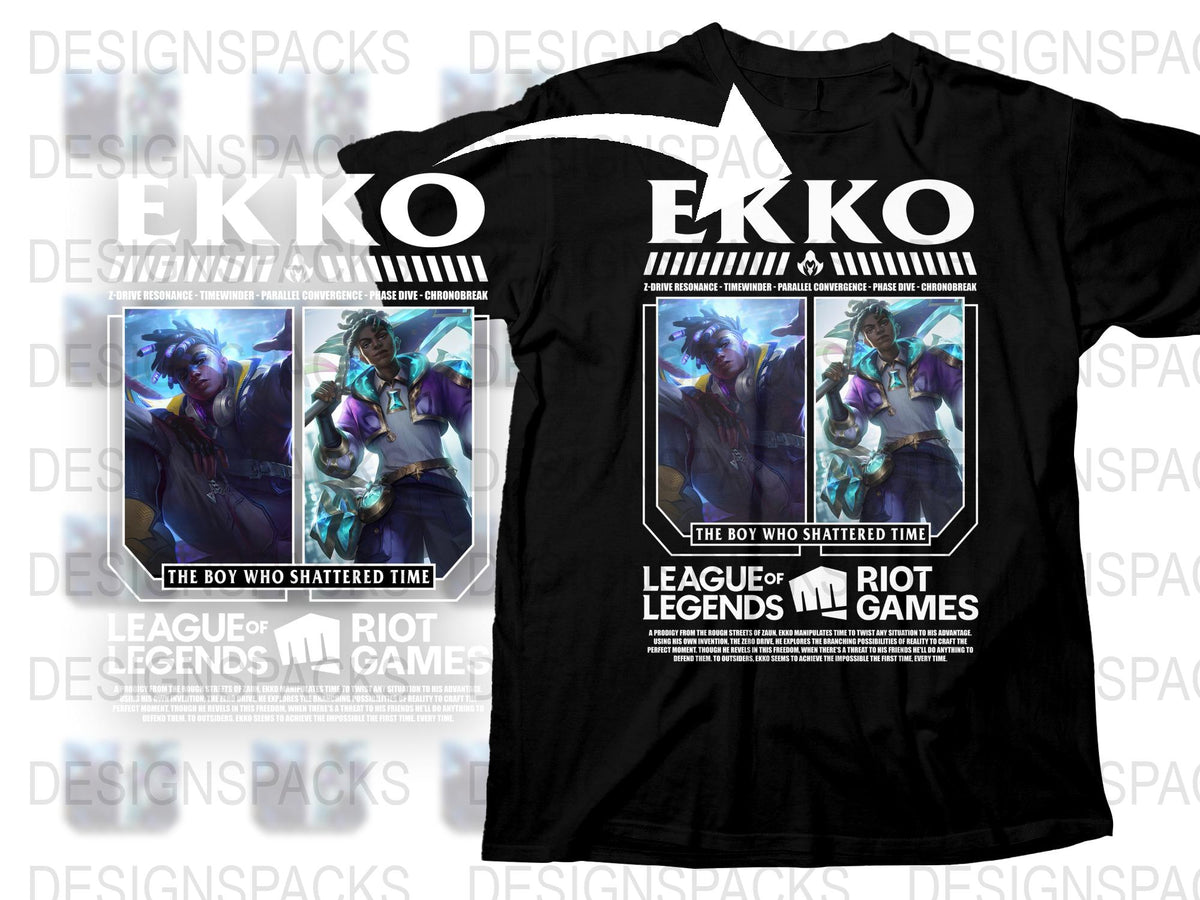 League of Legends Ekko T-Shirt, Gaming Apparel, The Boy Who Shattered Time Graphic Tee