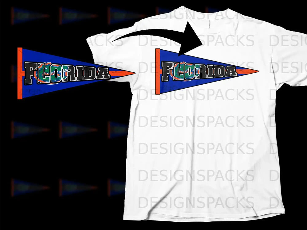 Florida Gators Pennant Graphic on White T-Shirt