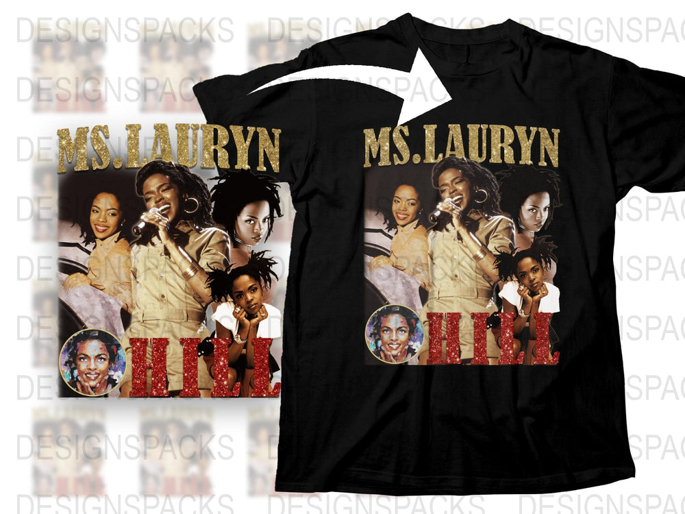 Lauryn Hill Graphic T-Shirt, Vintage Hip Hop Tee, 90s Music Fashion, Urban Streetwear, Unisex Black Cotton Shirt
