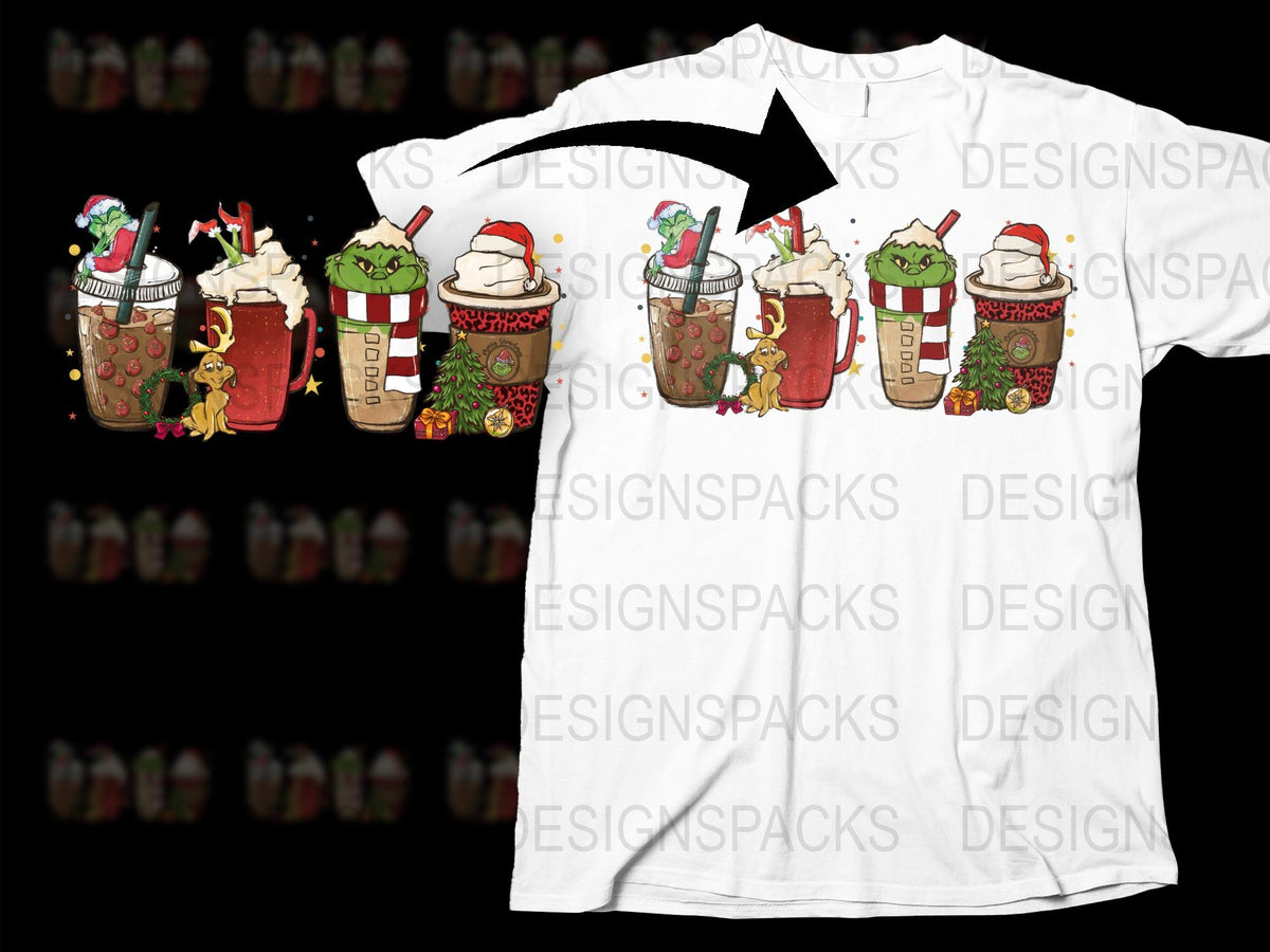 Holiday Coffee T-Shirt White Graphic Tee Christmas Drinks Festive Apparel Gingerbread Man Cozy Winter Fashion Cotton