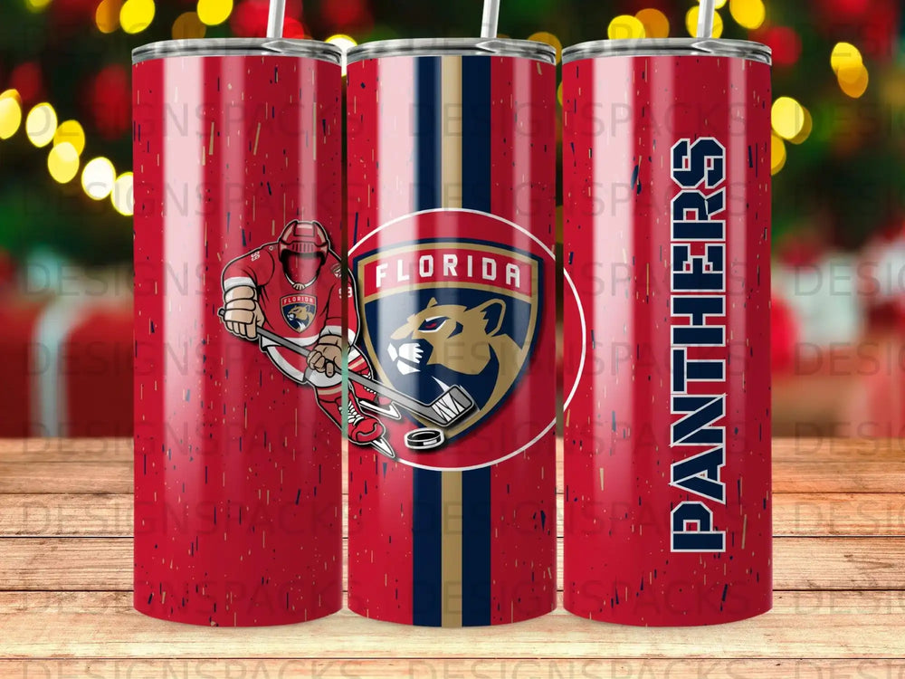 Florida Panthers Hockey Player Red Blue Gold Design Tumbler product type