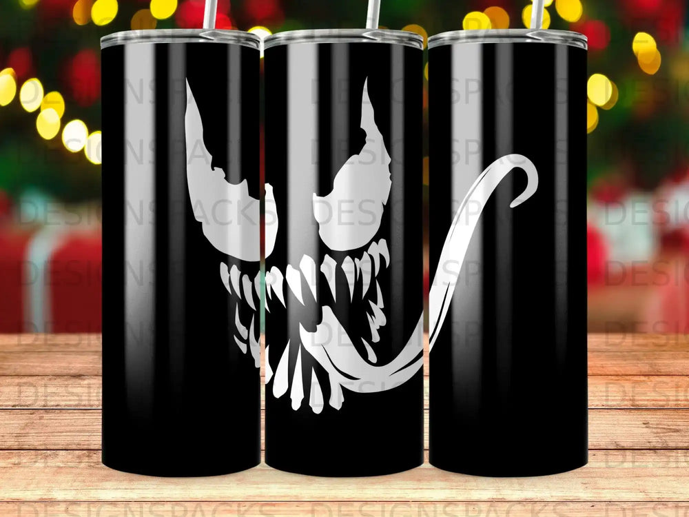 Venom Black White Face Design Scary Fangs product type